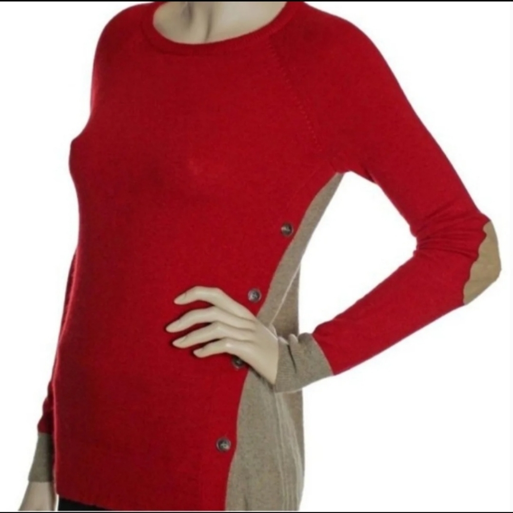 Red and Beige J. Crew  Sweater